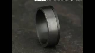 025GTA7010TA  7mm Mens Tantalum And Gray Tantalum Ring [upl. by Yoko]