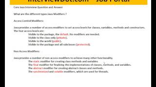 WHAT ARE DIFFERENT TYPES OF JAVA MODIFIERS [upl. by Castera]