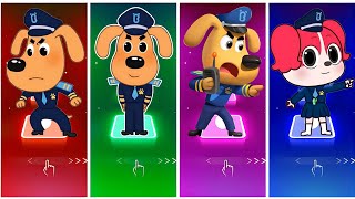 Sheriff Labrador 🆚 Police Officer 🆚 Patrol Labrador 🆚 Papillon 🎶 TilesHop EDM Rush [upl. by Miles122]