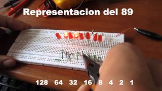 Codigo binario implementado en protoboard [upl. by Sillihp963]