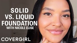 Simply Ageless Foundation Comparison Solid vs Liquid with Nicole Elise  COVERGIRL [upl. by Eornom388]