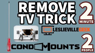 How to take a TV off a wall mount  detailed video for screw type safety screw [upl. by Mildrid]