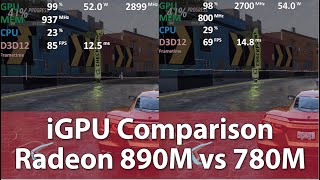 Radeon 890M RDNA 35 vs Radeon 780M RDNA 3 iGPU Comparison [upl. by Guzel]