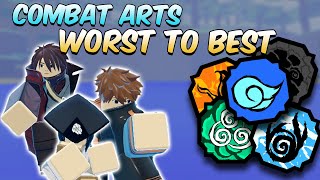 COMBAT ARTS WORST TO BEST  Shindo Life [upl. by Neelcaj]