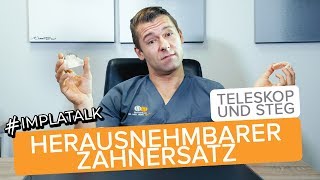 Herausnehmbarer Zahnersatz auf Implantaten erklärt  Teleskope und Stegversorgungen [upl. by Ecinreb]