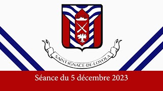 Séance ordinaire du conseil de la municipalité de Saint Ignace de Loyola  5 décembre 2023 [upl. by Nilad]