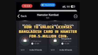 How to unlock License bangladesh  hamster kombat  today combo card hamsterkombat update [upl. by Hamann]