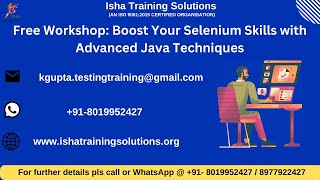 quotFree Workshop Boost Your Selenium Skills with Advanced Java Techniques in Just 1 Hourquot [upl. by Phia893]