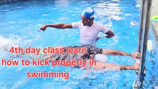 Swimming Classes for beginners day 4 Freestyle kicking practicing [upl. by Eliason]