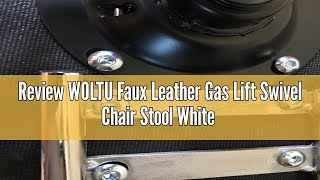 Review WOLTU Faux Leather Gas Lift Swivel Chair Stool White Swivel Working Chair with Back for Offic [upl. by Akinoj]