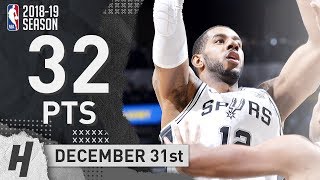 LaMarcus Aldridge Full Highlights Spurs vs Celtics 20181231  32 Pts 5 Ast 9 Rebounds [upl. by Guinna]