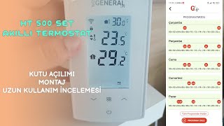 Akıllı Wifi Termostat Uzun Kullanım İncelemesi ve Montaj  General HT500Set [upl. by Ameehsat]