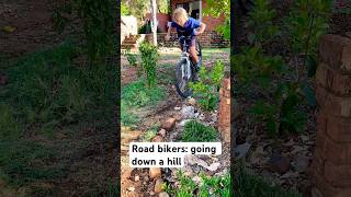 Road bikers going down a hill [upl. by Atnahsal]