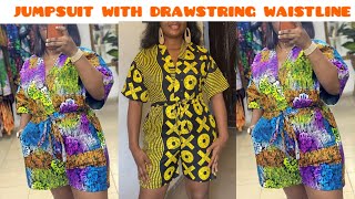 How to Cut and Sew a Playsuit ShortJumpsuit With Drawstring Waistline [upl. by Hannibal]