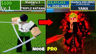 Beating Blox Fruits as Zoro Sword Reworks Lvl 0 to Max Lvl Full Human v4 Awakening in Blox Fruits [upl. by Sesilu19]