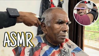 ASMR  OLD MAN 👴 HAIRCUT STEP BY STEP TUTORIAL HAIRSTYLE AND AIBRO SCISSOR HAIRCUT barbershop 💈 [upl. by Ensoll]