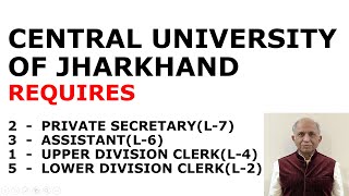 VacancyNotice CentralUniversityOfJharkhandVacancies JharkhandVacancies PSvacancies LDCvacancies [upl. by Dilisio]