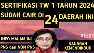 SERTIFIKASI TRIWULAN 1 TAHUN 2024 SUDAH CAIR DI 24 DAERAH INI [upl. by Lacsap]