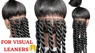 🔥How To  JUMBO TWIST FOR BEGINNERS  RUBBER BAND METHOD  101 Protective Style  Tupo1 [upl. by Nirrac]