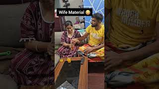 Wife Material 😂husbandwifecomedy shortsfeed funny couple comedy wife love romantic [upl. by Oribella]