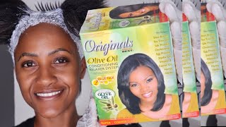 Relaxing My Hair At Home  Olive Oil Conditioning Relaxer System [upl. by Adalai]