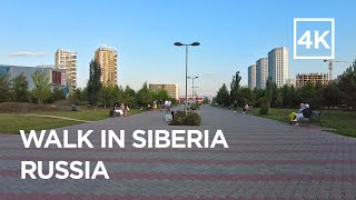 Walking tour around Sovetskiy District of Krasnoyarsk city Siberia Russia 4k [upl. by Forelli]