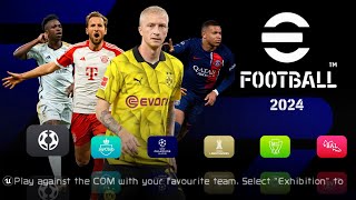 eFOOTBALL PES 2024 PPSSPP Android Update Transfers Kits 2024 Now Faces Camera PS5 Graphics HD [upl. by Kearney]