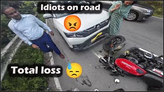 Ho gaya finally accident  total loss  my worst day for riding bike [upl. by Oicelem]