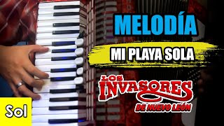 Mi Playa Sola  Los Invasores de Nuevo Leon TUTORIAL  Acordeon de Teclas  Piano [upl. by Sophy673]