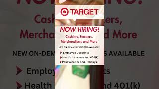 Now we are hiring various retail positions with ondemand options available retail target [upl. by Ridglee]