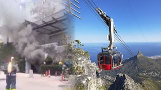 BATTERY FIRE 400 Tourists Stranded on Table Mountain [upl. by Llertal569]