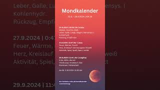 Mondkalender KW39 2024 mondkalender [upl. by Keheley36]