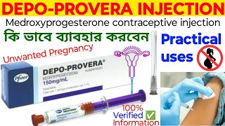 DEPOPROVERA injection practical uses  depoprovera contraceptive injection  Medroxyprogesterone [upl. by Ledairam]