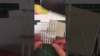 Miniature gate for diorama cardboard  earbuds scratchbuild diy miniature [upl. by Yeznil57]