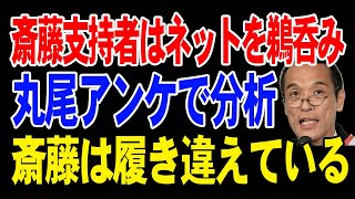 斎藤支持者はネットを鵜呑み！丸尾まきのアンケートを元に分析！斎藤元彦は履き違えている【兵庫県知事選挙】 [upl. by Ayotnom]