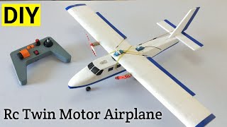 How To Make Rc Twin Motor Airplane Out of Thermocol  DIY Twin Otter Plane  aeroplane rcplane [upl. by Sardella]