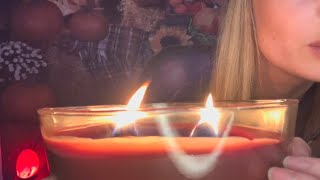 ASMR  lip reading air tracing hand sounds hand movements crackle wick candle 🕯️ [upl. by Kerwon]