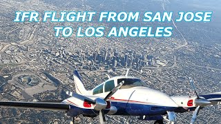 IFR Flight from the San Jose to Los Angeles in a Cessna 310 [upl. by Sayer709]