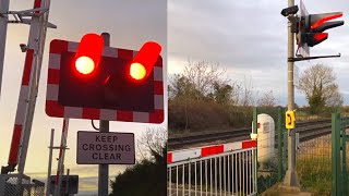 Sunset at Rowston Level Crossing Lincolnshire [upl. by Ennirak846]