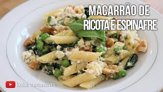 MACARRÃO COM CREME DE RICOTA E ESPINAFRE  CHEF PERTOT [upl. by Nennerb]