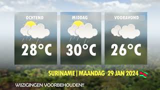 ⛅ Weerverwachting voor Suriname • Maandag 29 januari 2023 [upl. by Delia27]