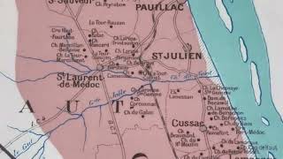 Old Bordeaux wine map Medoc HautMedoc 1941  SKU 194340 [upl. by Ling]