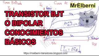 Conocimientos básicos funcionamiento del Transistor BJT o transistor bipolar 1 [upl. by Aerol]