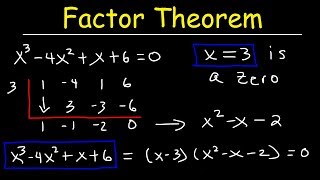 Factor Theorem and Synthetic Division of Polynomial Functions [upl. by Fabio]