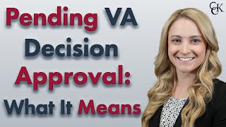 Pending Decision Approval amp Preparation for Notification VA Claim Status [upl. by Aimek410]