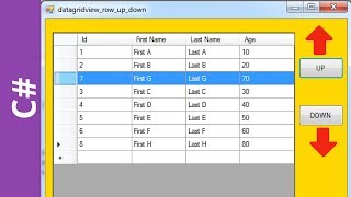 C  How To Move DataGridView Selected Row UP and DOWN In C  with source code [upl. by Kcirddor155]