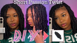 😊DIY SHORT PASSION TWIST EASY WITH HUMAN HAIR NO CROTCHET❤️ [upl. by Alyce]