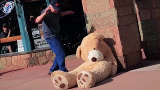 Dressing Up As A Giant Teddy Bear In Public  ManiqTV [upl. by Annaegroeg]