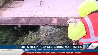 Boy Scout troop provides Christmas tree pickup service [upl. by Eizus]