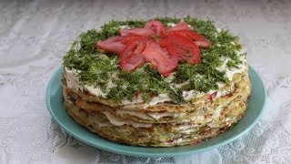 Вкуснейший кабачковый торт Закуска из кабачков Быстрый и легкий рецепт [upl. by Harvard]